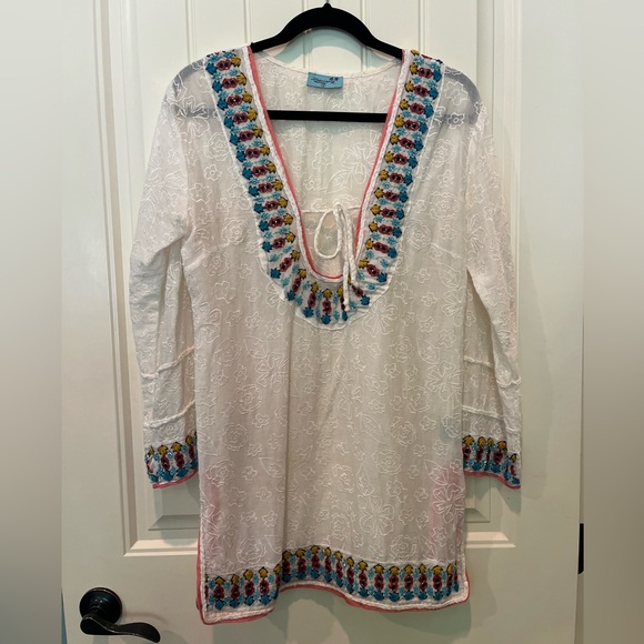 LETARTE Cover Up Ladies Sz Small Handmade Elegant Designer Luxury Summer Resort - Picture 1 of 9